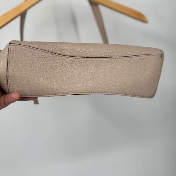 Kate Spade New York Leila Medium Flap Shoulder Bag Leather Two Tone Beige - Picture 8 of 16